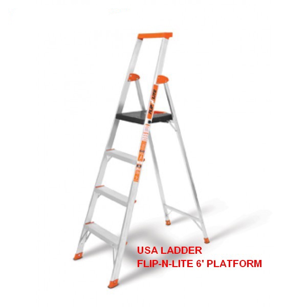Thang nhôm ghế có tay vịn Little Giant Flip-N-Lite 6 Platform Ladder